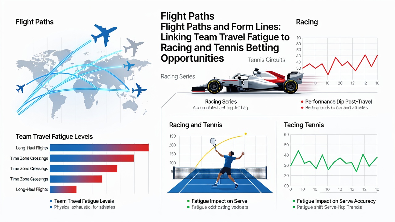 Jockeys and tennis players reviewing travel schedules alongside form charts