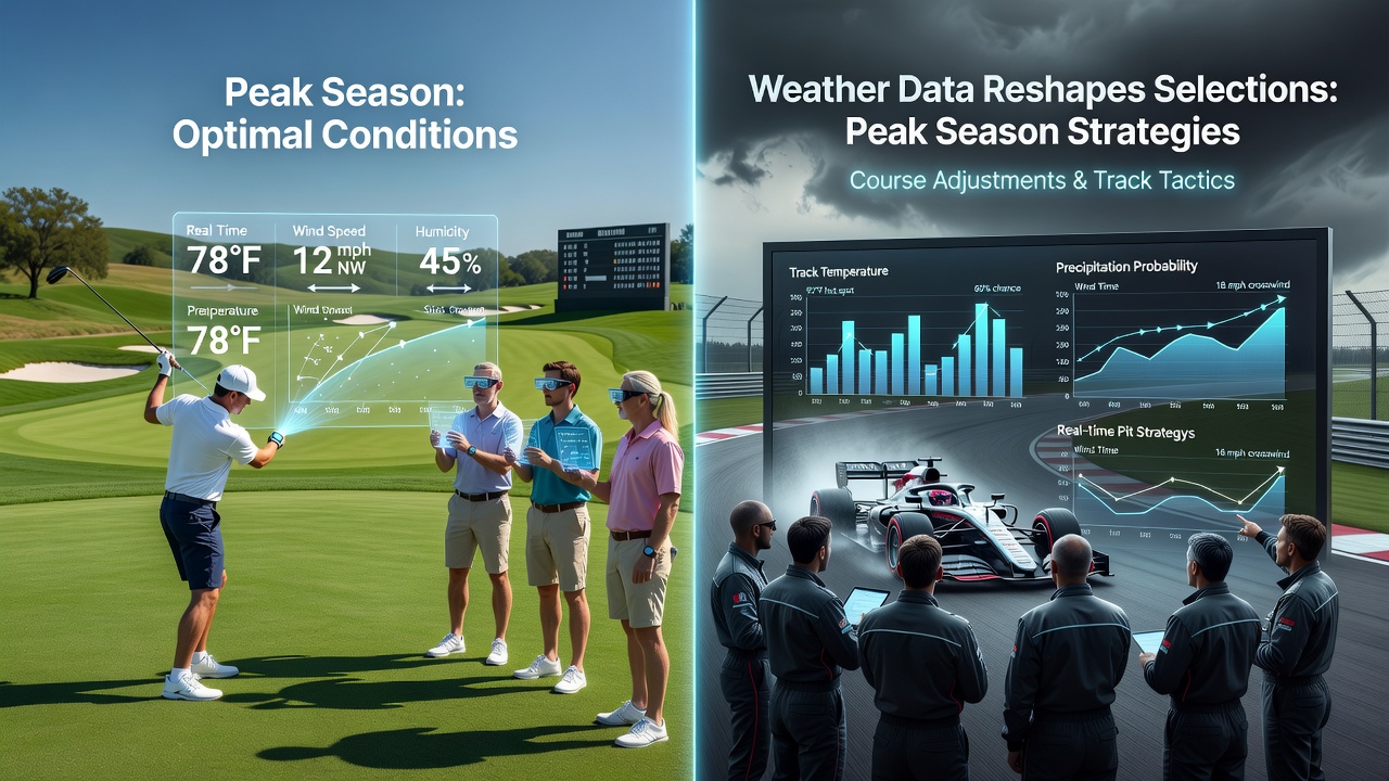 Race track surface with embedded sensors and weather monitoring equipment during summer racing season