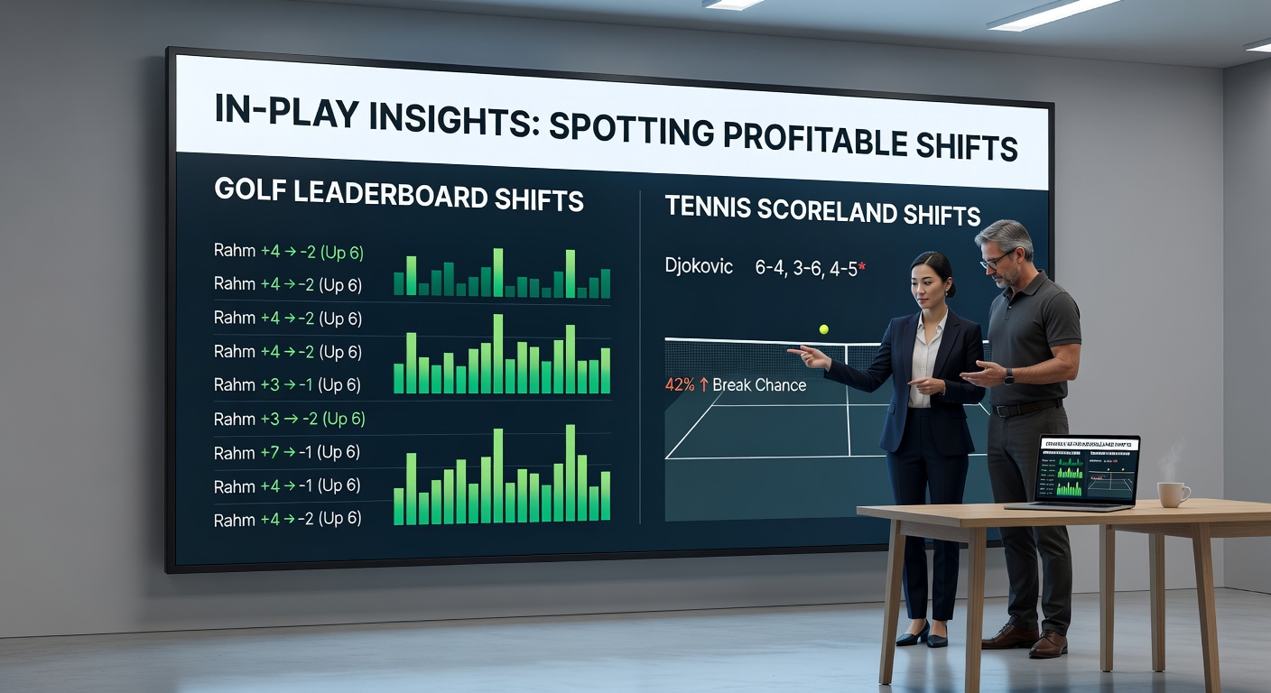 Dynamic golf leaderboard during a major tournament, highlighting sudden position changes among top contenders