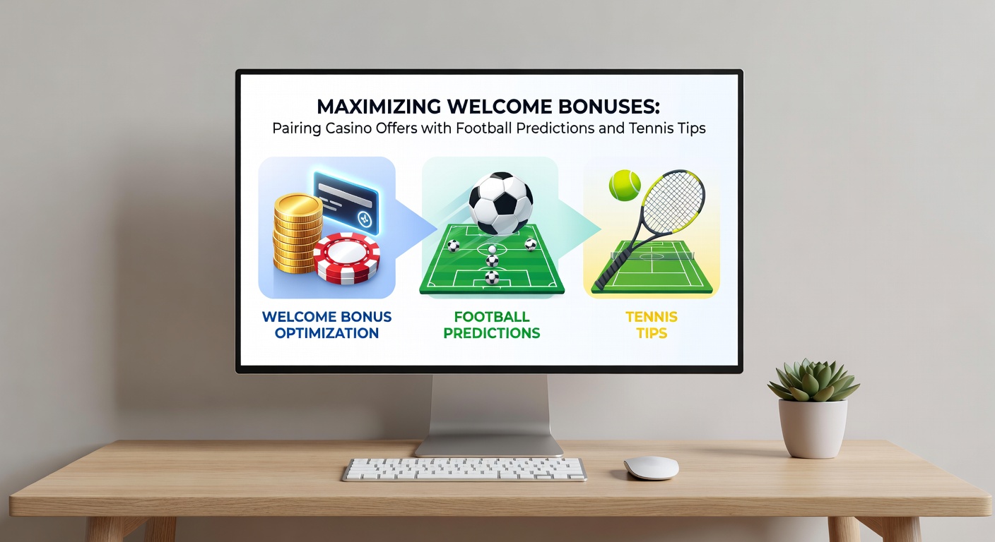 Tennis player serving on clay court with overlaid football stadium crowd and casino chips graphic