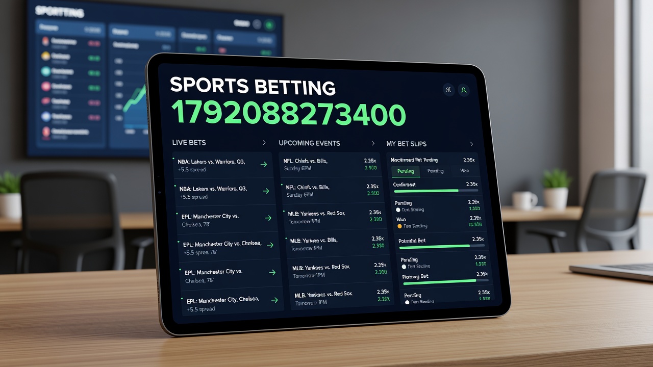 In-play betting interfaces showing live odds updates during sports events