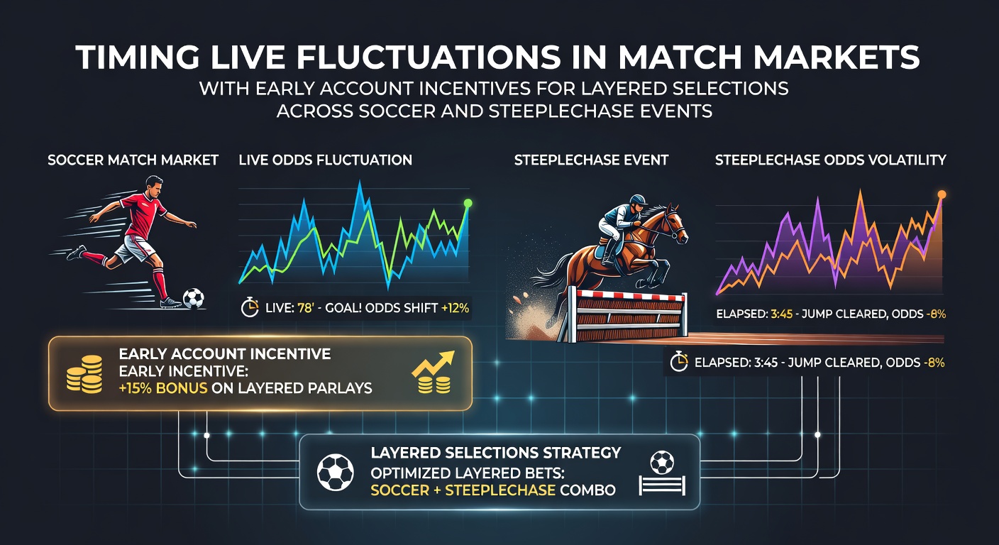 Live betting interface showing real-time odds fluctuations for soccer matches and steeplechase races