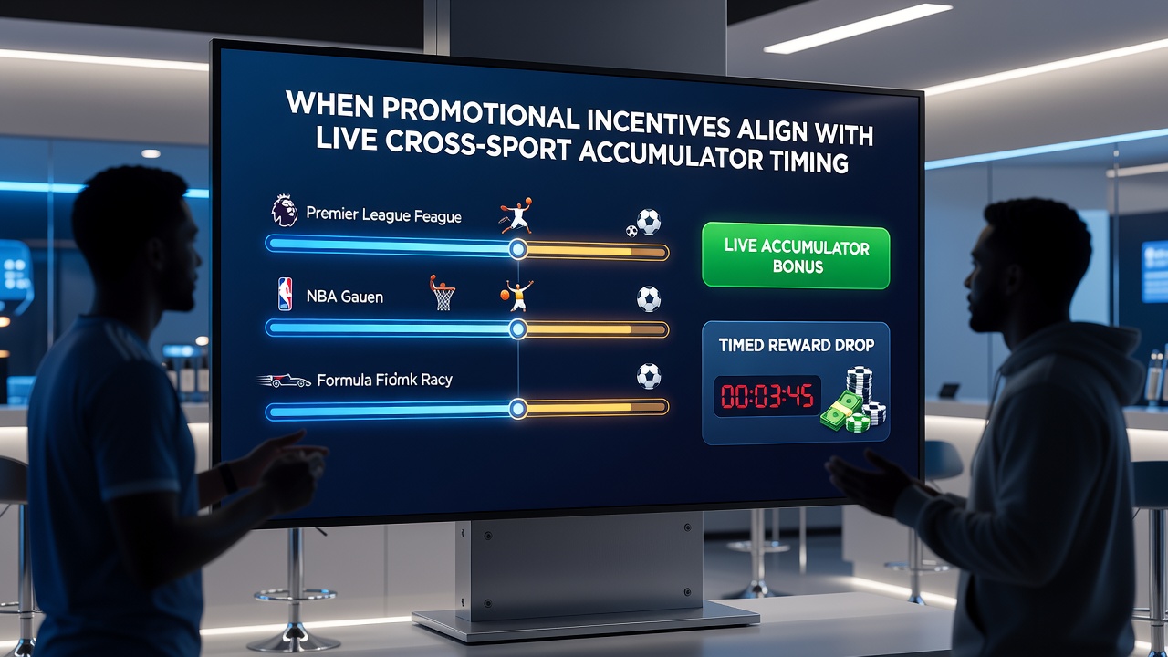 Example of live accumulator interface showing cross-sport selections during a promotional window
