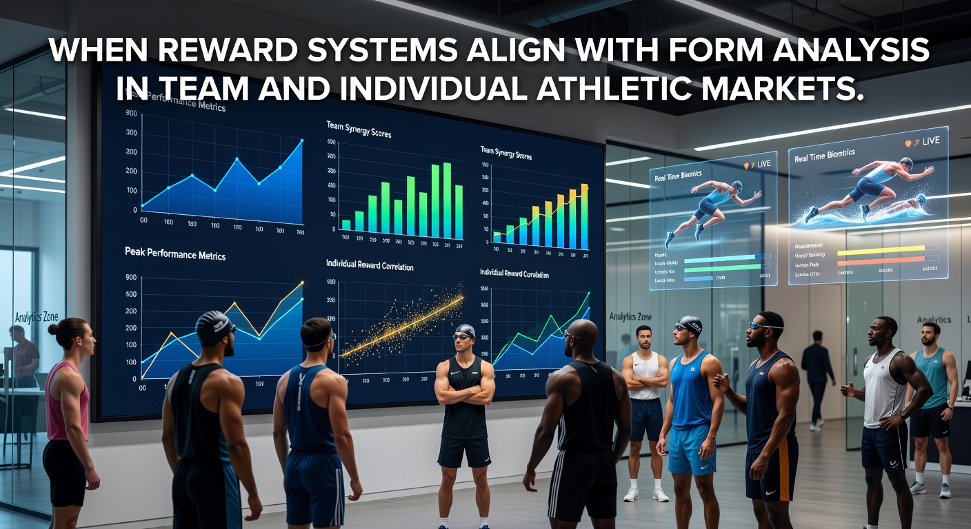 Athletes reviewing performance data alongside reward program dashboards in a modern training facility